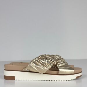 Sam Edelman Aliana Gold Platform Slide Sandals‎ SZ 8